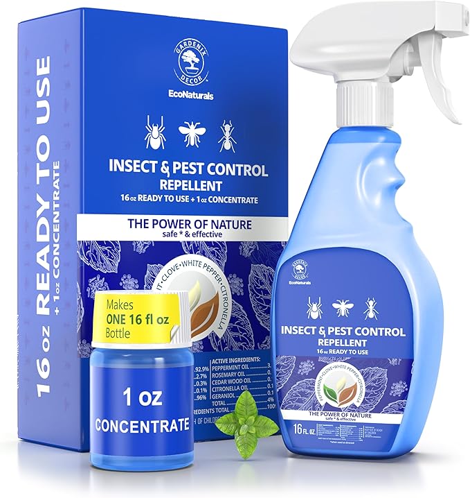 All Natural Bug Spray for Home – Non- Toxic Peppermint Oil Spray for Insect and Pest Control Kit - 16 oz Ready-to-Use Bug Spray 2 Bottle Value – 16 oz + 1oz - Spider Repellent Indoor-PurrikoPets