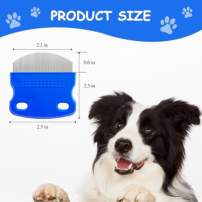 2 Pack Professional Eye Comb For Pets,Stainless Steel Tear Stain Remover For Cats & Dogs,Gentle Round-Head Grooming Tool,Precisely Removes Stains, Dirt And Debris From The Eye Area-PurrikoPets