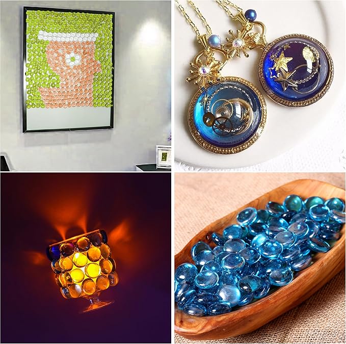 Glass Marbles, 0.97 LB Transparent and Smooth Flat Glass Beads for Vases, Mosaic Gem Pebbles for Aquarium Decor, Floral Arrangements, Mancala Stones, Vase Filler and Crafts, Pink-PurrikoPets