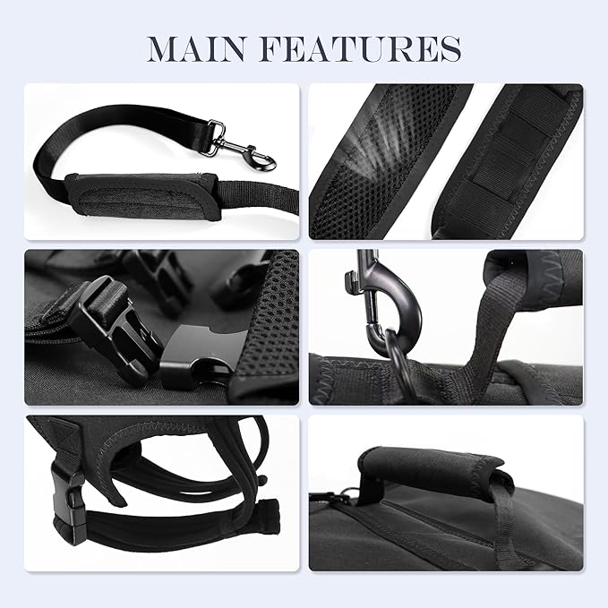 Dog Lift Harness, Full Body Support with Adjustable Control Handle for Senior Dogs, Post-Surgery Recovery & Joint Problems (Oxford Cloth, Custom Size)-PurrikoPets