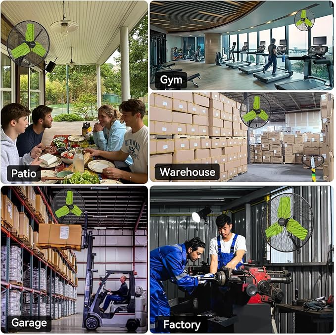 24 Inch 9500 CFM Waterproof Wall Fan Pro Series - Outdoor High Velocity Wall Mount Fan with Enclosed Motor for Residential, Warehouse, Patio, Shop, Garage, Barn UL Safety Listed-PurrikoPets