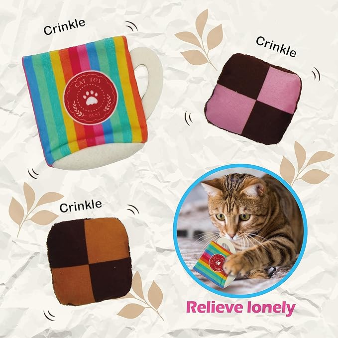 8 Assortments Sweets Value Pack, Natural Interactive Catnip Cat Toys, Toy with Crinkle and Feather, Accessories for Indoor Cat, Kitten Toys-PurrikoPets