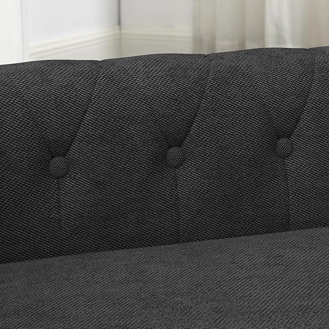 Dog Sofa Couch for Medium to Large Dogs, Memory Foam Pet Sofa Couch with Washable Fabric, Durable Elevated Dog Bed with Legs, Removable Cushion for Medium and Large Dogs, Black-PurrikoPets