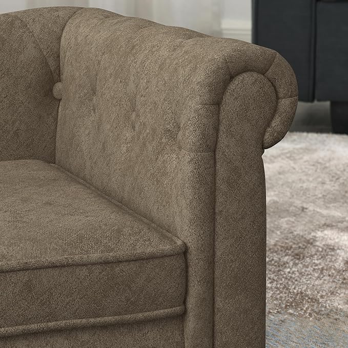 Dog Sofa Couch for Medium to Large Dogs, Memory Foam Pet Sofa Couch with Washable Fabric, Durable Elevated Dog Bed with Legs, Removable Cushion for Medium and Large Dogs, Brown-PurrikoPets