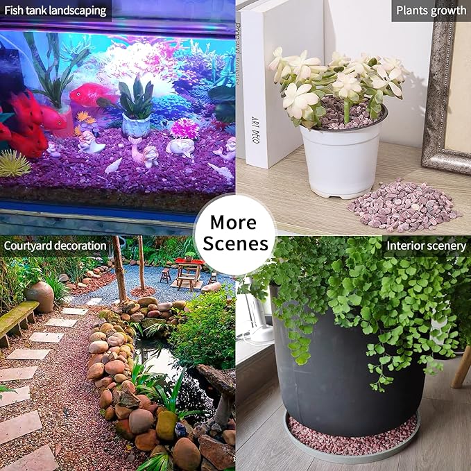 2lb Succulent and Cactus Gravel Pebbles 1/5-3/8 Inch Natural Decorative Polished Stones River Rocks for Plants, Vases, Aquariums, Terrarium and Outdoor Gardening, Rouge Red Color-PurrikoPets