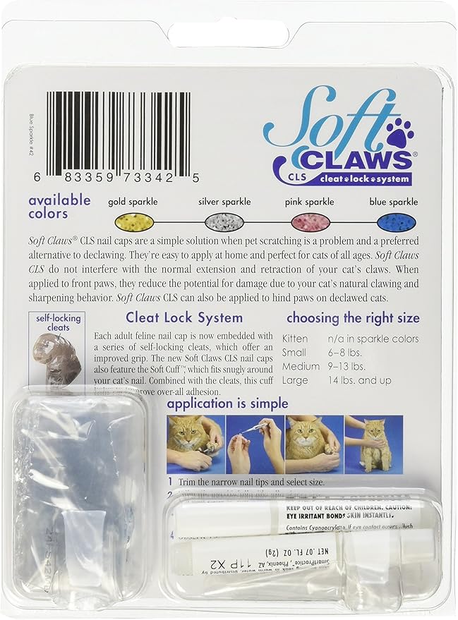 Feline Soft Claw Nail Caps M Blu Sprk-PurrikoPets