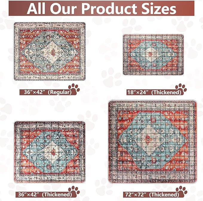 Extra Large Washable Pee Pads for Dogs (72"x72"), Upgrade Reusable Puppy Pads with Non-Slip Rug Pad, Super Thickening Absorbent Leakproof Dog Traning Pads Whelping Pad for Dogs, Doggie-PurrikoPets