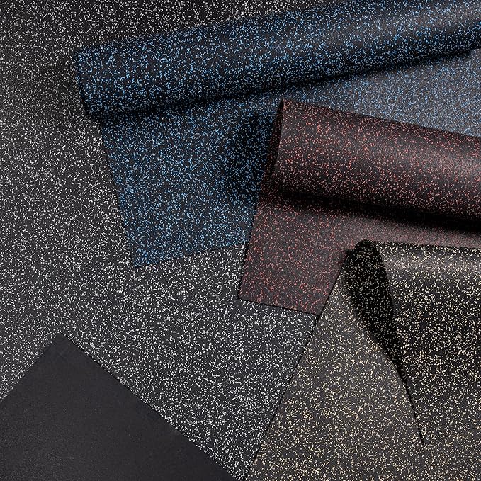 Genaflex Rubber Gym Floor Mat - 8mm Thick - Heavy Duty Commercial Protective Gym Flooring Roll (Black, 4' X 15')-PurrikoPets