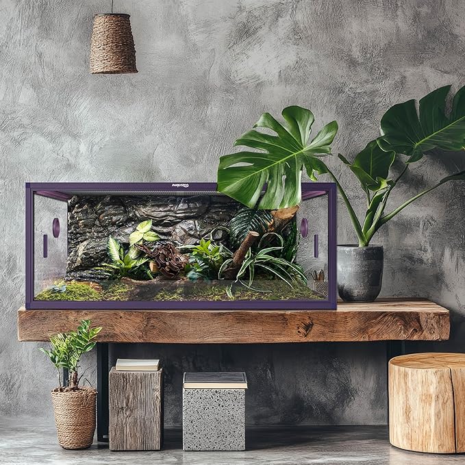 85 Gallon Reptile Tank, Front Opening Snake Tank for Easy Maintenance, Reptile Enclosure with Top Screen Ventilation 48''x24''x18''-PurrikoPets