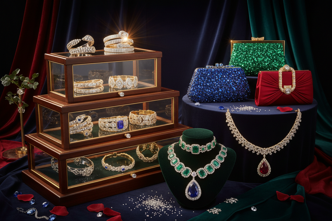 Evening Shine: Night Gala Jewelry, Bracelets & Statement Bags