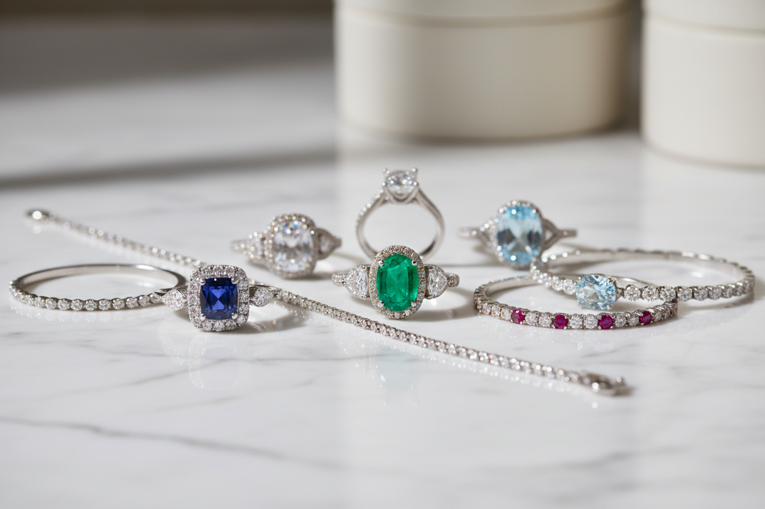 Gemstone Luxe: White Gold Rings & Bracelets That Radiate Luxury