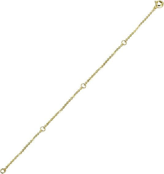 14K Gold Chain Extender for Women, Yellow Gold/White Gold/Rose Gold Adjustable Gold Necklace Anklet EXtension Chain, Available in 2/3/4 Inch