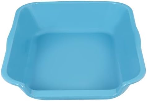 1 Pack of Extra Large Cat Litter Box (ABS Material), Low Entry Senior Litter Pen for Geriatric Kitty Big Cats, Jumbo Pet Safe Litter Boxes Tray for Pets Potty (Light Blue, 20" L x 15.5" W)-PurrikoPets