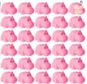 18 Mini Rubber Hippo Toys - PVC Small Animal Models, Pink Hippo Bath Buddy Size 1.1-2.48 inches, Suitable for Children, Party Favors, Bath Toys, and Educational Games.-PurrikoPets