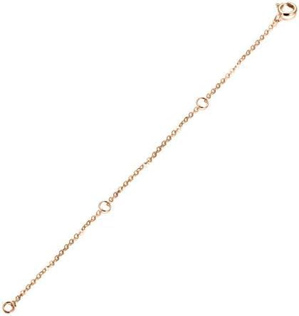 14K Gold Chain Extender for Women, Yellow Gold/White Gold/Rose Gold Adjustable Gold Necklace Anklet EXtension Chain, Available in 2/3/4 Inch