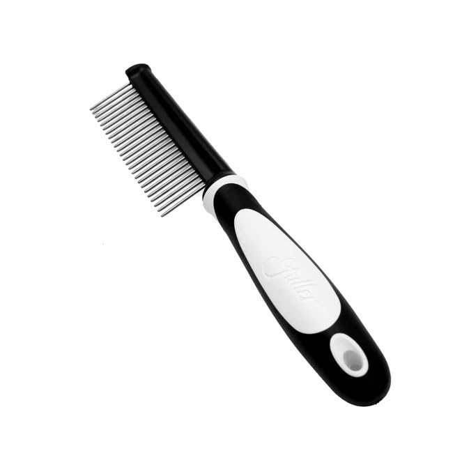 Fuller Brush Single-Sided Pet Comb - 25 Rust-Resistant Stainless Steel Pins - Ergonomic Rubberized Easy Grip Handle - Remove Tangles, Mats & Reduce Loose Hair - Tool for Grooming Dogs & Cats-PurrikoPets