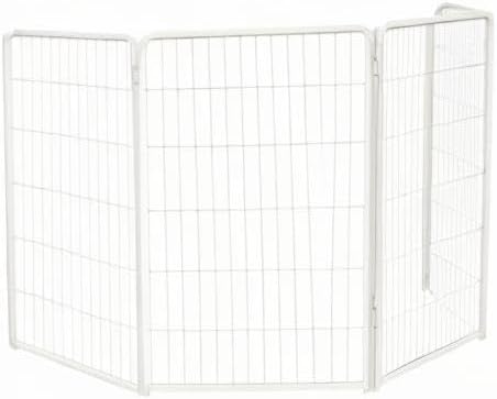 FXW Homeplus Unleashed Indoor Dog Playpen - Stress-Free and Safe Play, Heavy Duty 45 Inch 4 Wire Panels Dog Pen for Large Dogs, White│Patented-PurrikoPets