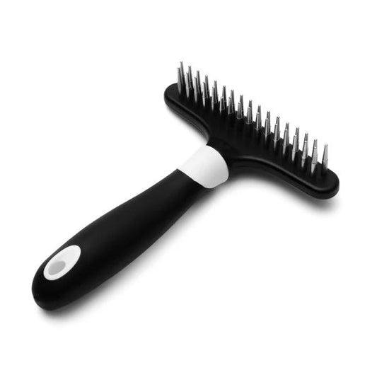 Fuller Brush Undercoat Pet Rake - 33 Sturdy Tapered Steel Pins Inset into Polypropylene Head - Ergonomically Designed Rubberized Handle - Reduce Tangles, Remove Loose Undercoat for Shed-Free Groom-PurrikoPets
