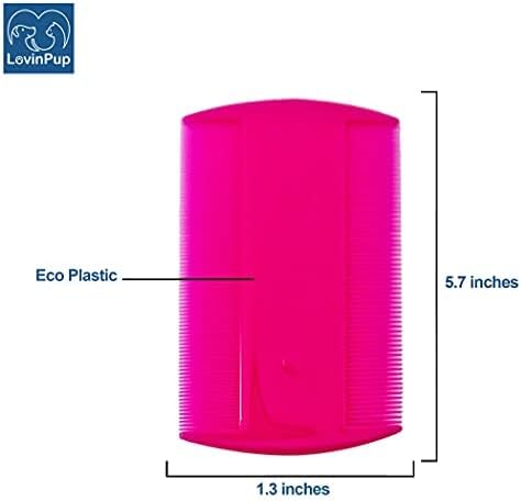 Dog Flea Comb for Grooming, Lice Comb for Dogs, Double Sided Professional Comb Set to Remove Fleas and Lice, Fine Tooth Comb for Large or Small Cats and Dogs-PurrikoPets