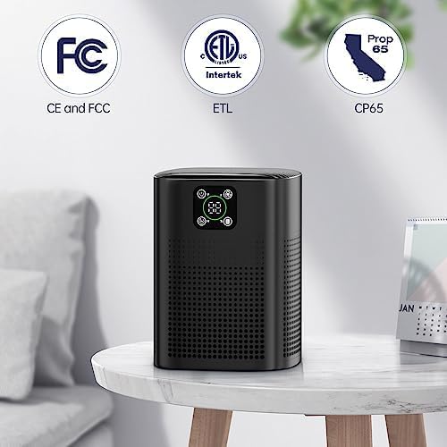 Air Purifiers for pets- Honeyuan H13 HEPA Air Purifier for home, Large Room, Coverage of 600 sqft, Air purifiers with 360°Air Intake, 3 Fan Speeds, 3-Stage Filtration, 24db Sleep Mode, Black-PurrikoPets