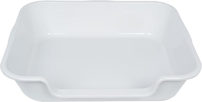 1 Pack of Extra Large Cat Litter Box (ABS Material), Low Entry Senior Litter Pen for Geriatric Kitty Big Cats, Jumbo Pet Safe Litter Boxes Tray for Indoor Pets Potty (Gray, 24" L x 20" W)-PurrikoPets