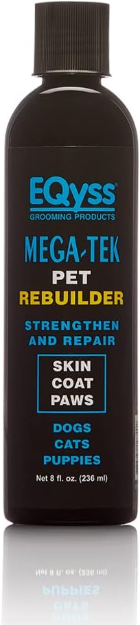 EQyss Mega-Tek Pet Rebuilder - Strengthen & Repair Dry Damaged Coat, Nose, Skin, Cracked Paw Pads - Safe for Dogs, Cats, & Puppies, pH Balanced (8 oz)-PurrikoPets