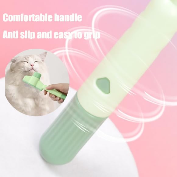 2PCS Self CleaningPetComb Grooming Brush,PetComb for Dogs & Cats, Brush for Cats, Cat dog comb Pet Grooming for Massaging and Cleaning Shedding Hair (Green+Yellow)-PurrikoPets