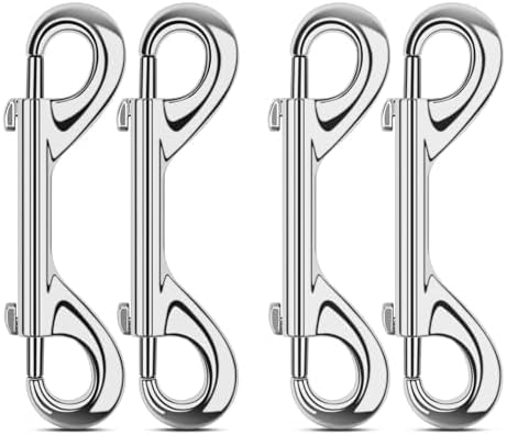 ERKOON 3.5 inch Double Ended snap Hooks,110lbs Metal Clips Load Capacity Zinc Alloy Double Sided Clips Heavy Duty Trigger Snap for Dogs Leashes/Water Bucket/Horse Feed/Hammocks Bolt snap-PurrikoPets