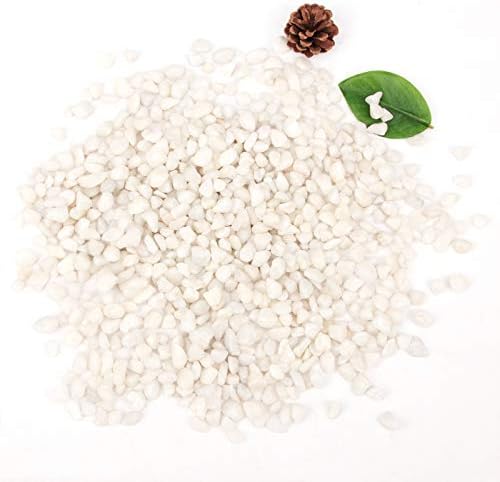 18 Pounds Decorative Pebbles Small White Stones Aquarium Gravel River Rock, Natural Polished Decorative Gravel,Garden Ornamental Pebbles Rocks,White Decorative Stones,White Pebbles, Decor (White)-PurrikoPets