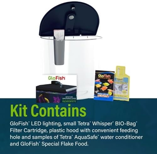 GloFish 3.5 Gallon Aquarium Kit with LED Lighting and Tetra Whisper Filter-PurrikoPets