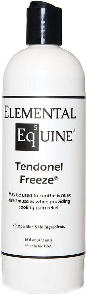 Elemental Equine Tendonel Freeze 16oz Liniment Rub for Horses - Soothe and Relax Tired Muscles While Providing Cooling Relief and Reduced Stiffness-PurrikoPets