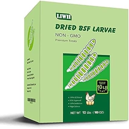 10LB Dried Black Soldier Fly Larvae, 86X Calcium Than Dried Mealworms, High Protein Non-GMO Organic Chicken Feed-PurrikoPets