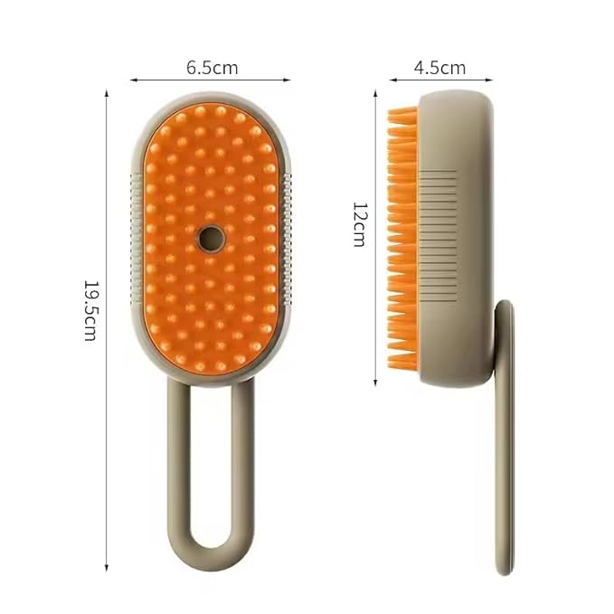 4 in 1 Cat Steam Brush Rechargeable pet spray comb Steam Brush for Cats and Dogs, Massage, Cleaning, Shedding & Combing Multifunctional Hair Removal Anti Static Grooming Tool for home (Beige)-PurrikoPets