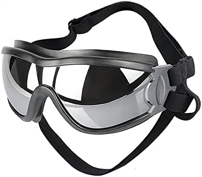 Dog Sunglasses for Large and Medium Breed, Dog Goggles for Large Dogs, Sun Protection, Windproof, Waterproof, Dustproof and Anti-Fog with Adjustable Strap for Driving, Motorcycle, Black-PurrikoPets