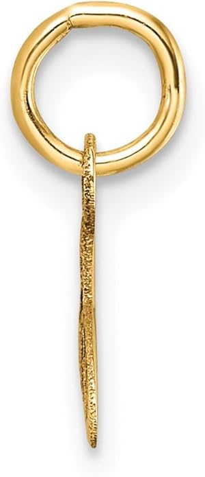 Jewelry Affairs 14K Yellow Gold Script Alphabet Initial Letter Charm Pendant, 14mm