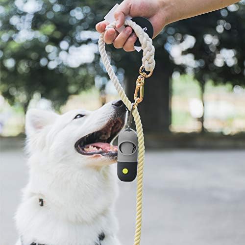 Dog Poop Bag Dispenser with Built-in LED Flashlight and Metal Clip for Leash, Pet Waste Bag Holder, Dog Walking Accessory (Black)-PurrikoPets