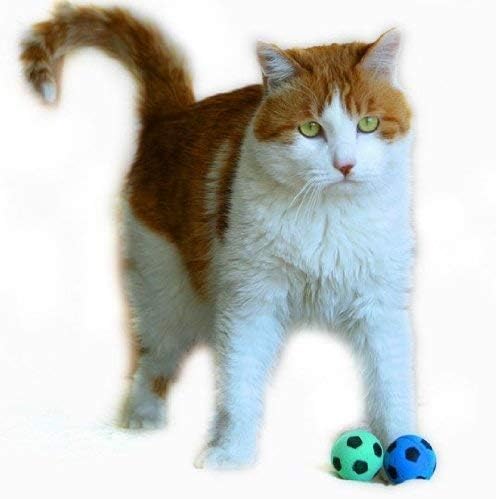 Foam Sponge Soccer Ball Cat Toy Interactive Cat Toys Independent Pet Kitten Cat Exrecise Toy Balls for Real Cats Kittens, Soft, Bouncy and Noise Free (24 Pack)-PurrikoPets