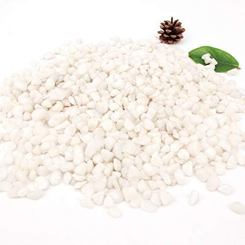 18 Pounds Decorative Pebbles Small White Stones Aquarium Gravel River Rock, Natural Polished Decorative Gravel,Garden Ornamental Pebbles Rocks,White Decorative Stones,White Pebbles, Decor (White)-PurrikoPets