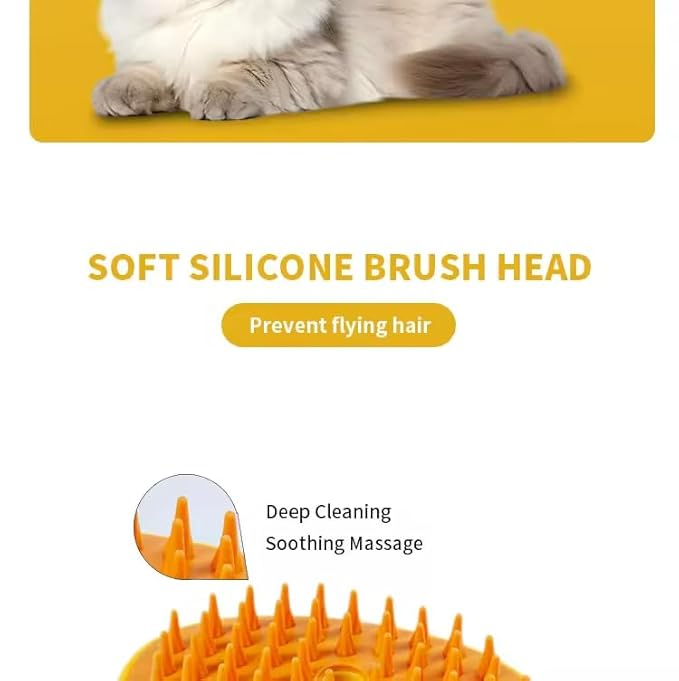 3-in-1 Rechargeable Pet Hair Brush: Massager, Steamy Comb & Self-Cleaning Mist Spray for Cats & Dogs-PurrikoPets