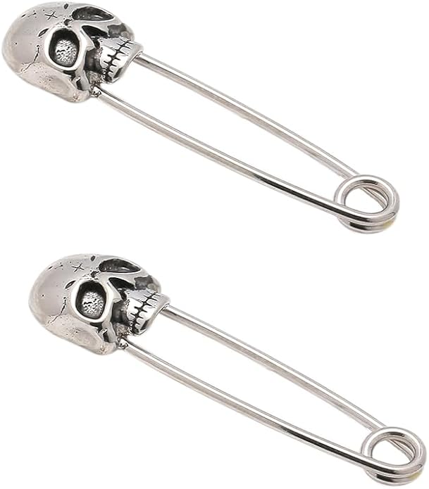 Excepro Nipple Piercing Jewelry Skull Shape Pin Shape 316L Stainless Steel