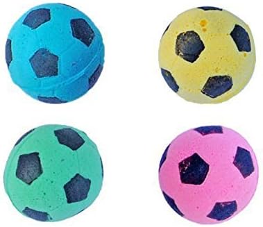Foam Sponge Soccer Ball Cat Toy Interactive Cat Toys Independent Pet Kitten Cat Exrecise Toy Balls for Real Cats Kittens, Soft, Bouncy and Noise Free (24 Pack)-PurrikoPets