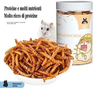 Food for Hamsters, Hedgehogs, Lizards, Frogs, Birds, Hedgehogs, Snacks, Nutritious, high Protein, Cooked breadworms, Small Animal Food-PurrikoPets