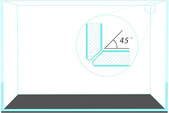 Fzone 10 Gal Rimless Low Iron Fish Tank Nova Clear Ultra-White 45° Mitered Edges Translucent Glass Anata Series Aquarium w/Black Foam Leveling Mat(S45-W30)-PurrikoPets