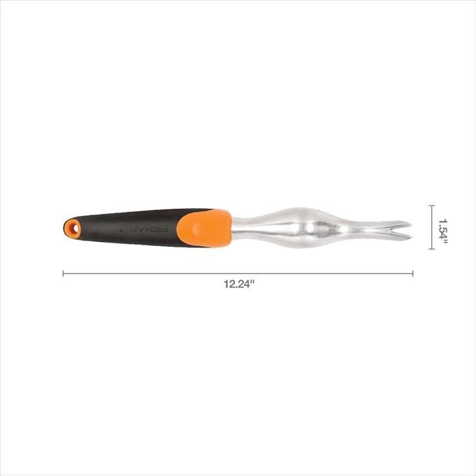 Fiskars Ergo Weeder Tool for Weeding, Heavy Duty Gardening Hand Tool with Ergonomic Handle and Hanging Hole for Storage, Remove Weeds and Roots like Dandelions and Thistles-PurrikoPets