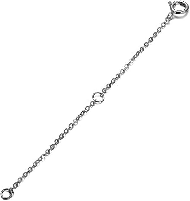14K Gold Chain Extender for Women, Yellow Gold/White Gold/Rose Gold Adjustable Gold Necklace Anklet EXtension Chain, Available in 2/3/4 Inch