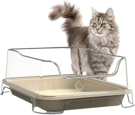 1 Transparent Cat Litter Splash Shield Plus (5-Pack) Disposable Litter Boxes. Small, Quick and Easy Disposal. Shallow for Small Pets, Senior Cats, Kittens-PurrikoPets