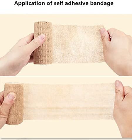 6 Pack 4" x 5 Yards Self Adhesive Bandage Wrap Breathable Cohesive Vet Wrap for Pets, Elastic Self-Adherent Tape for Sports, Wrist, Ankle (Mixed Colors)-PurrikoPets