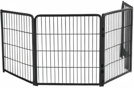 FXW Homeplus Unleashed Indoor Dog Playpen - Stress-Free and Safe Play, Heavy Duty 32 Inch 4 Wire Panels Dog Pen for Small and Medium Dogs, Black│Patented-PurrikoPets
