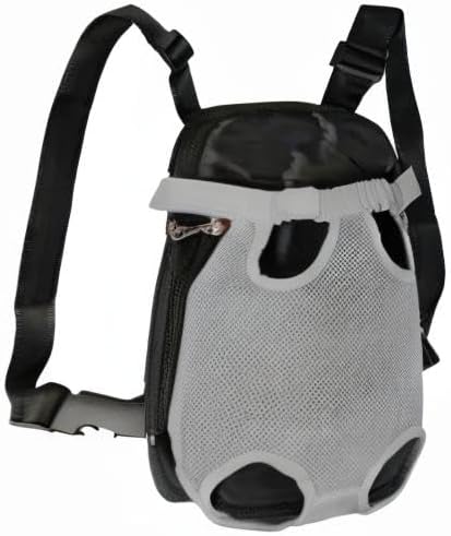 FEimaX Dog Carrier Backpack Pet Legs Out Front Cat Travel Bag, Adjustable Puppy Backpacks Carriers Hands-Free for Small Medium Dogs Cats Hiking Traveling Camping Daily Walking (Large, Grey)-PurrikoPets