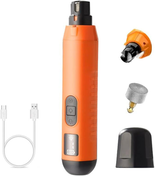 Dog Nail Grinder 5-Speed Upgrade - Professional Rechargeable pet Nail Trimmer with 2 LED Lights Ultra Quiet and Low Vibration Providing Painless Beauty for Large Medium and Small Dogs and Cats-PurrikoPets